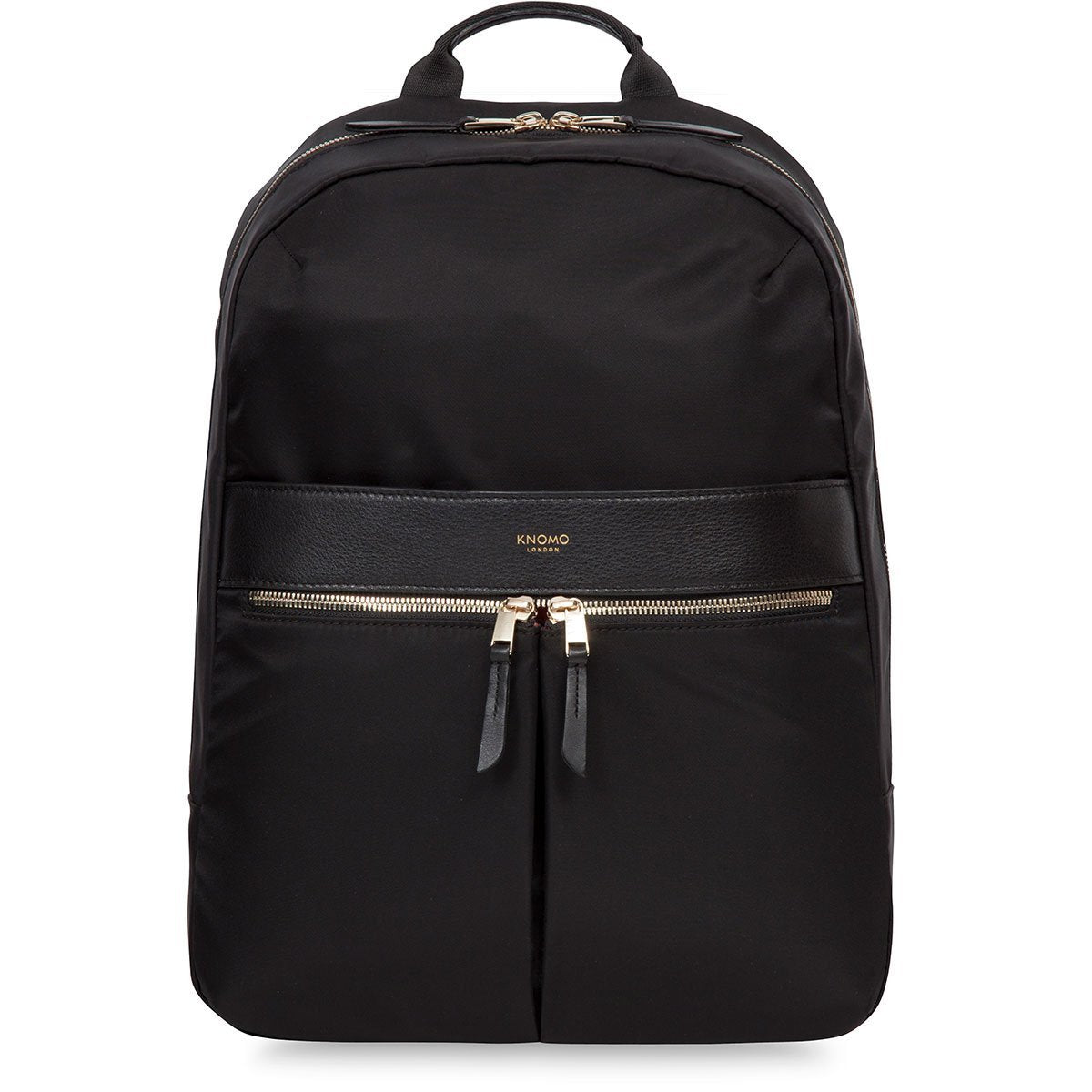 Beauchamp Laptop Backpack - 14&quot; - Black / Gold Hardware | KNOMO