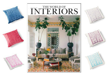 World of Interiors featuring Anita Bowerman's Paradise Velvet Cushions
