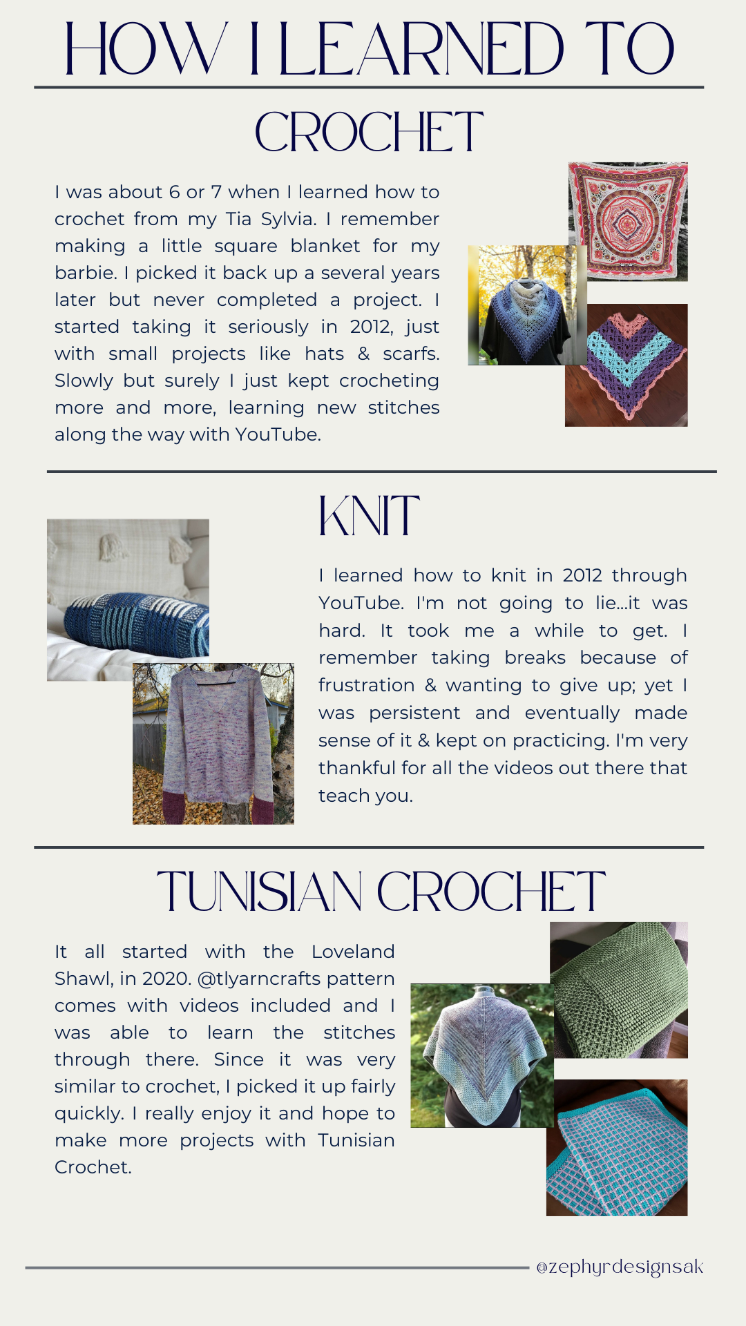 How I Learned to Crochet, Knit, & Tunisian Crochet