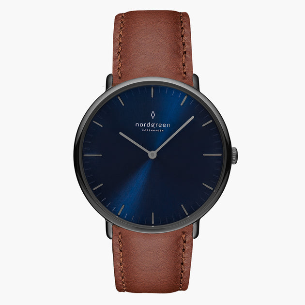 Native | Navy Dial - Brown Leather