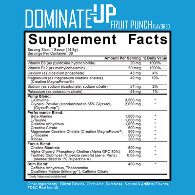 Dominate-Up Ultimate Performance Pre-Workout (intl) - Ignite Nutrition