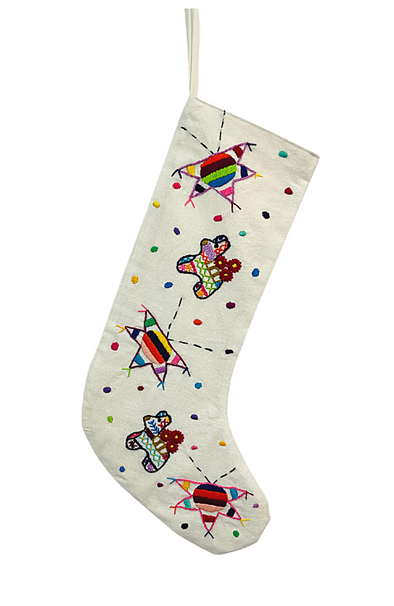 Stocking- Pinata/Donkey Embroidered - Multi Color