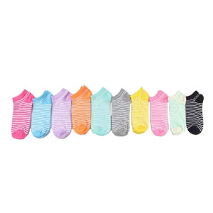 Skritts 10piece 5pair Print Dot Cute Socks for Women Cotton Blends Low Cut Ankle Summer