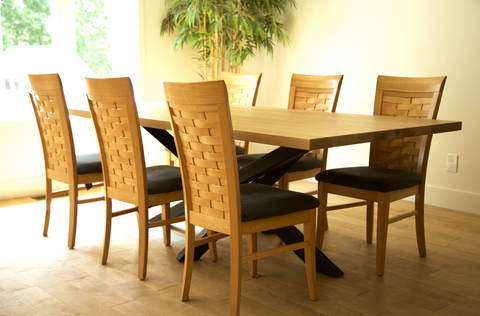 Table en bois La Bouquet, chêne blanc