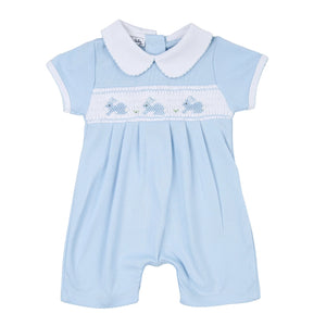 Pastel Bunny Classics Smocked Collared Playsuit - Doodlebug's & Grow Children's Boutique