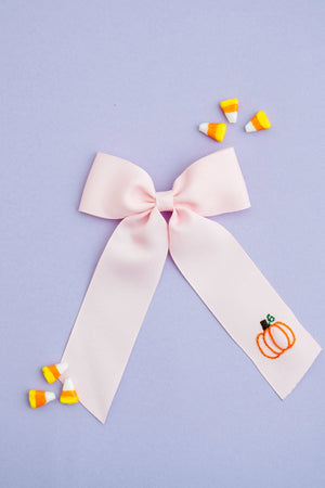 Pink Pumpkin Bow with Tails - Doodlebug's & Grow Children's Boutique