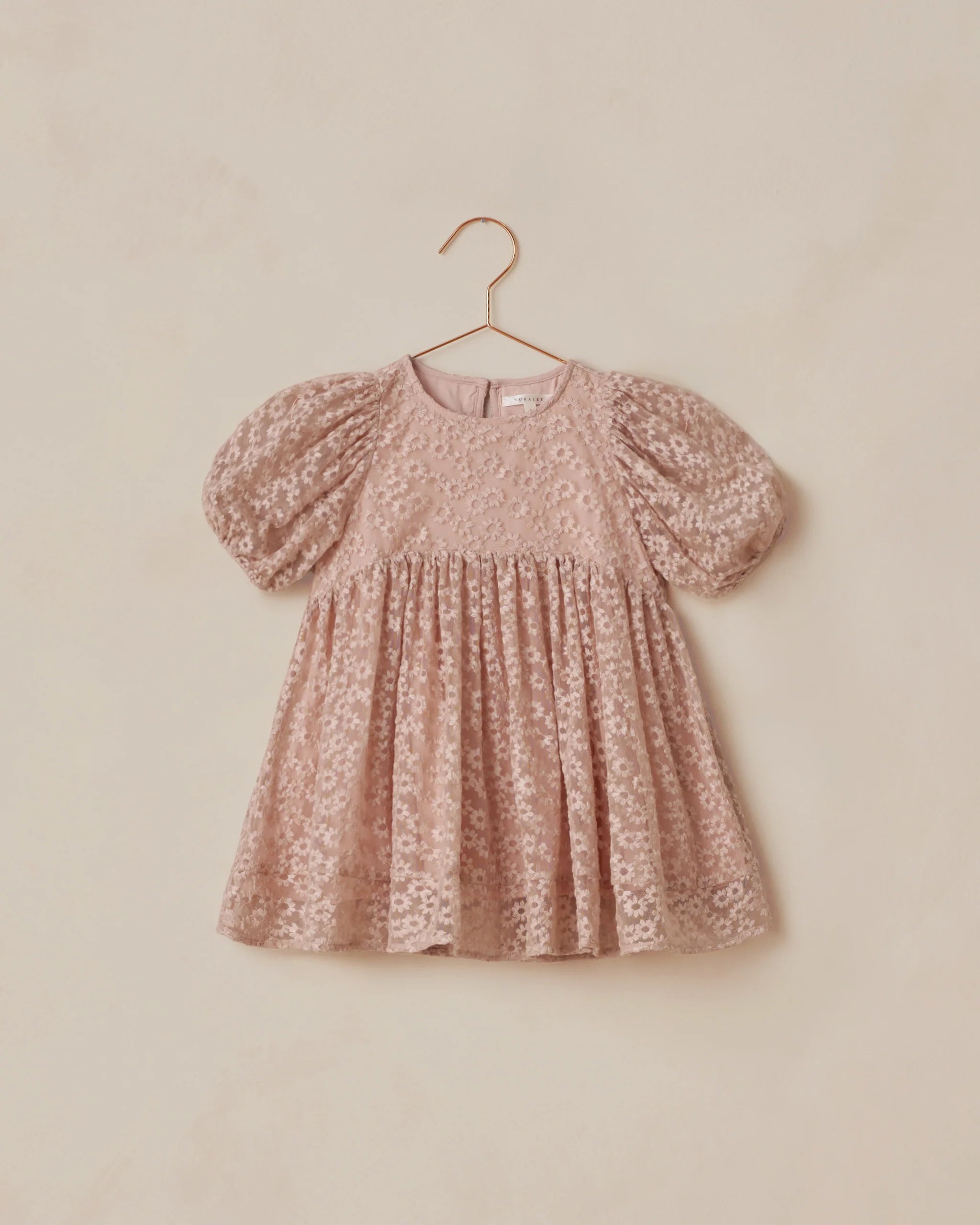 Luna Dress in Rose Embroidered Daisy