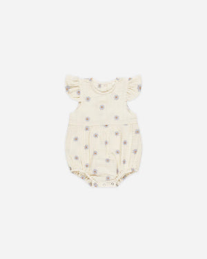 Amelia Romper in Blue Daisies - Doodlebug's & Grow Children's Boutique