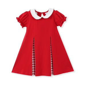 Game Day Red Gingham Pleat Dress - Doodlebug's & Grow Children's Boutique
