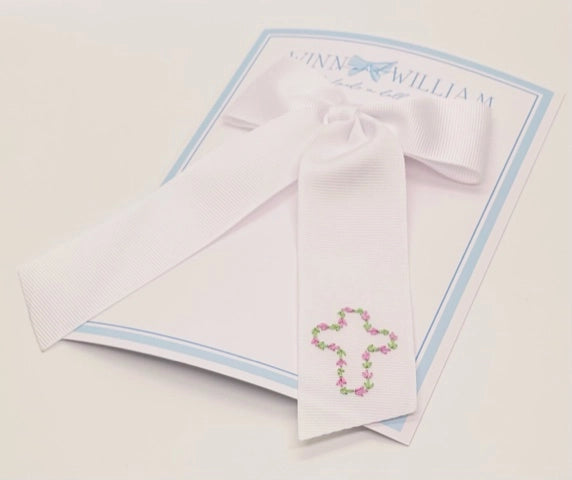 Floral Cross Bow with Tails