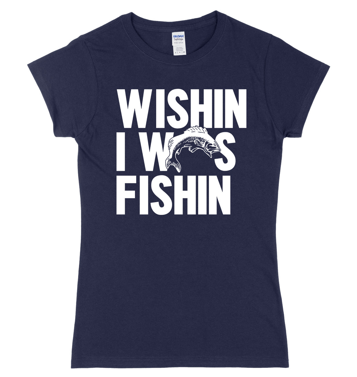 Wishin I Was Fishin Mens Funny Unisex Fishing T-Shirt - StreetSide