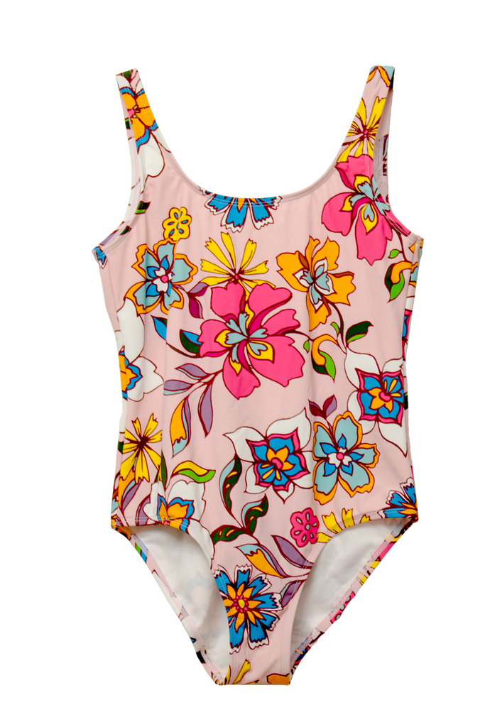 pink floral bathing suit