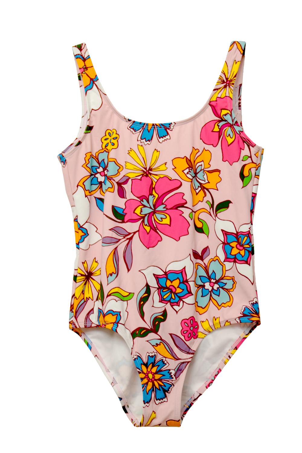 Kids Pink Floral Bathing Suit