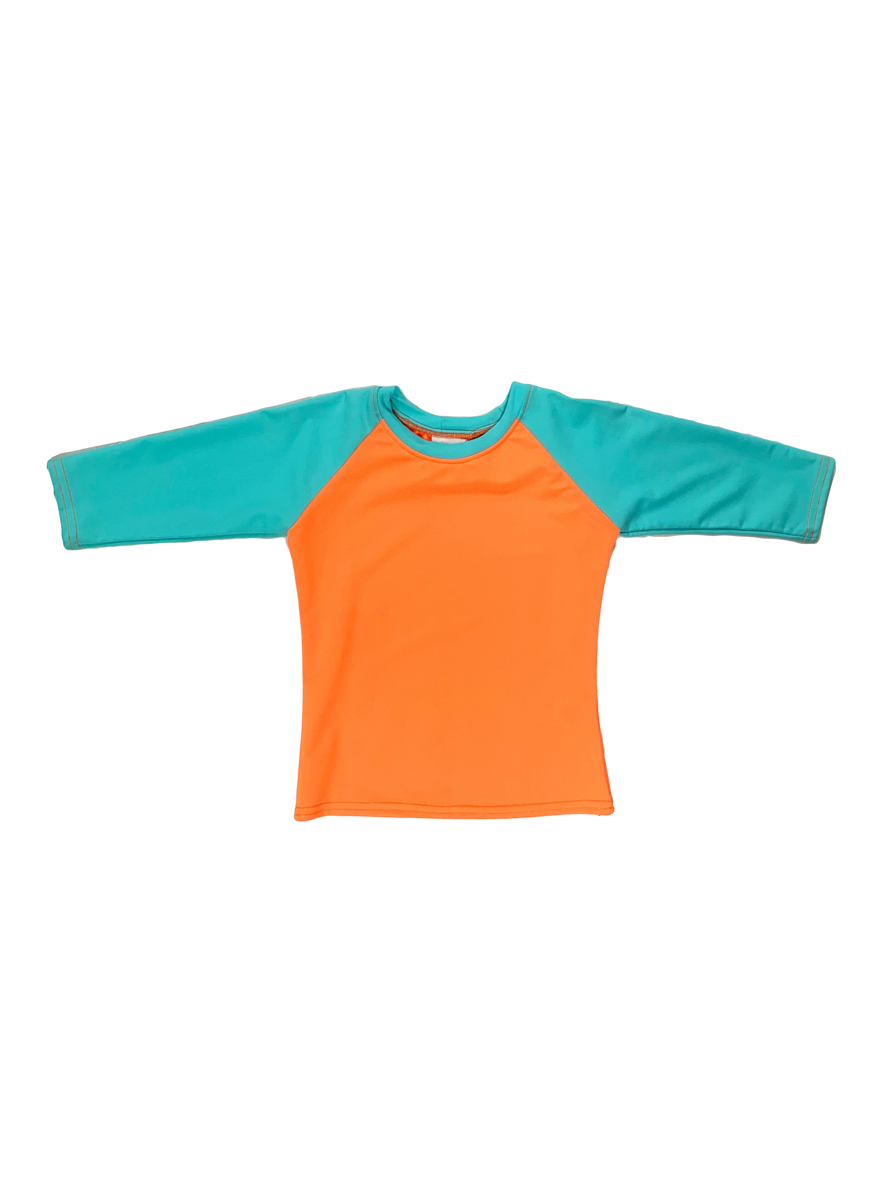 Kids Aqua and Orange Swim Top