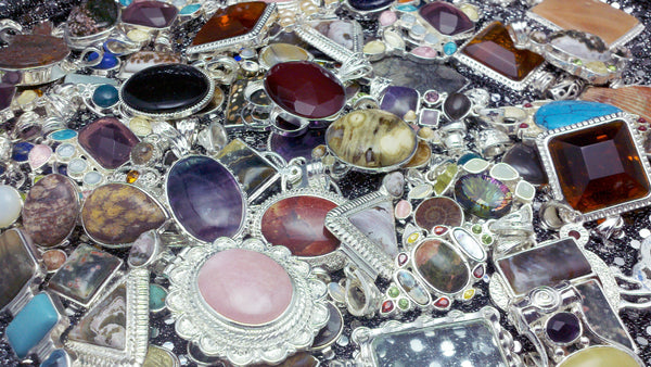 A mound of gemstone jewellery