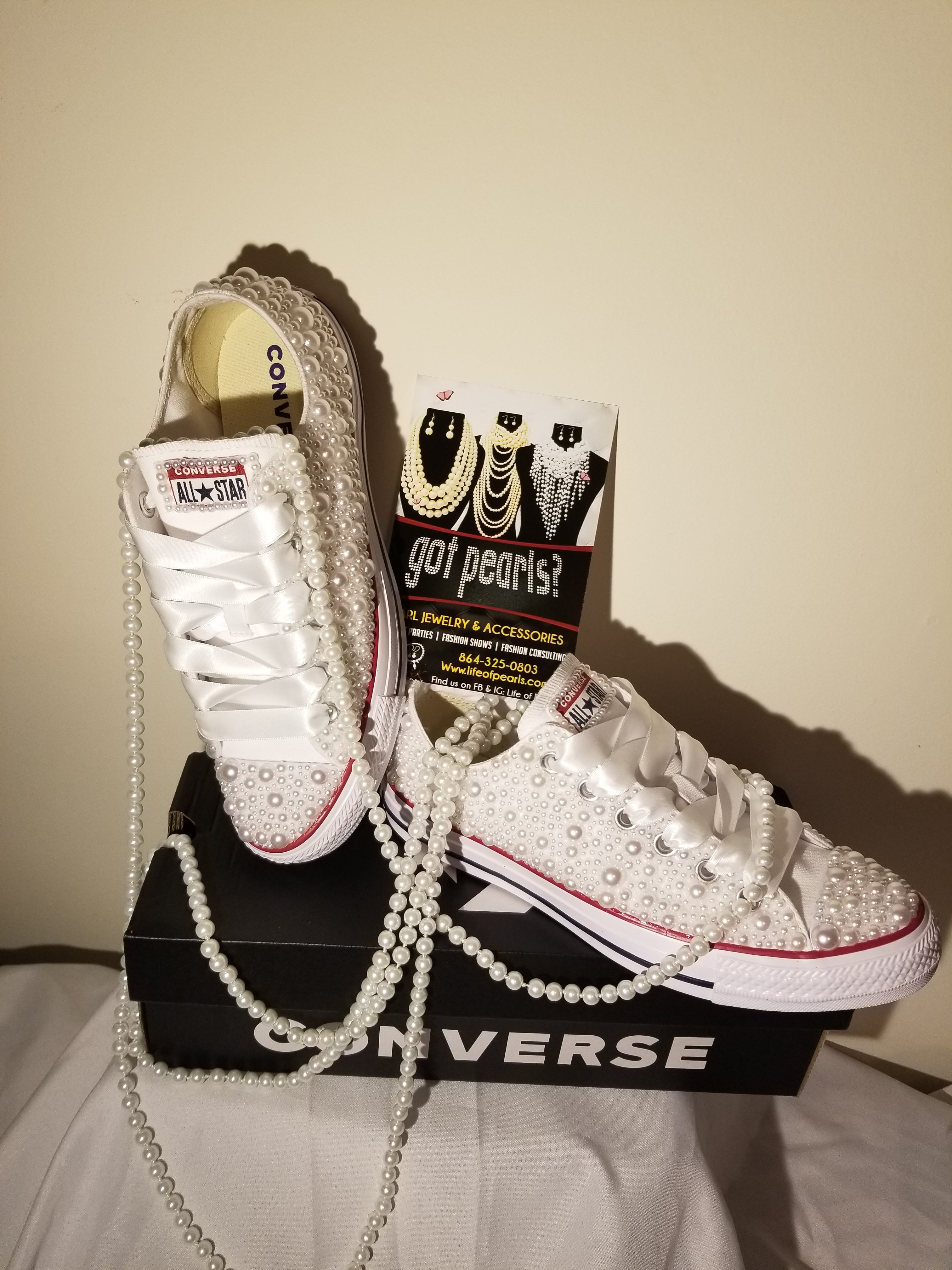 chuck taylor shoes and pearls