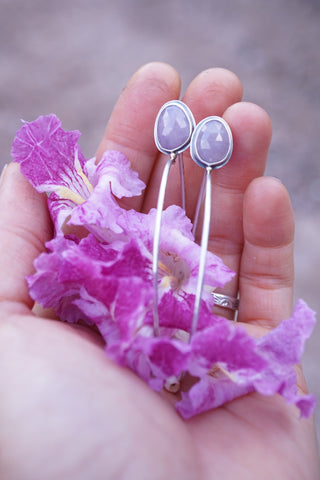 desert willow flowers and sapphire earrings