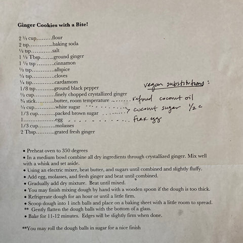recipe for ginger cookies