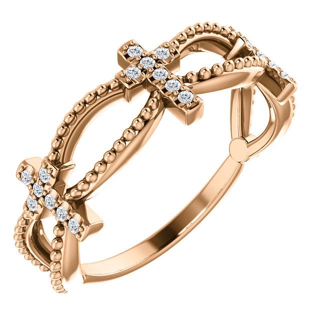 Diamond Stackable Cross Christian Ring For Women | Glor-e