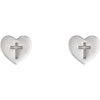 Heart & Cross Christian Earrings For Women