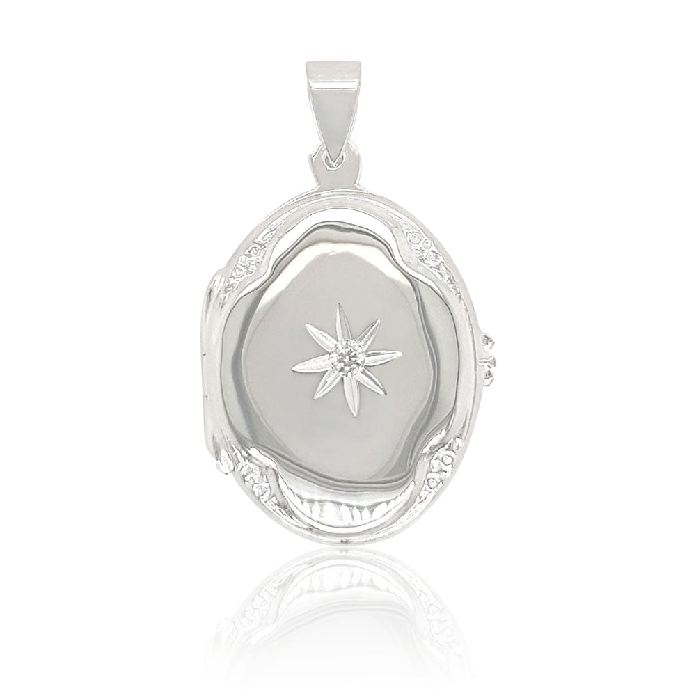 Starlight Sterling Silver Locket with chain
