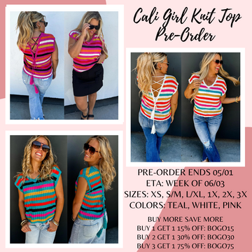 Cali Girl Knit Top Pre-Order