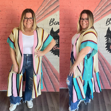 All For Sun Stripe Kimono