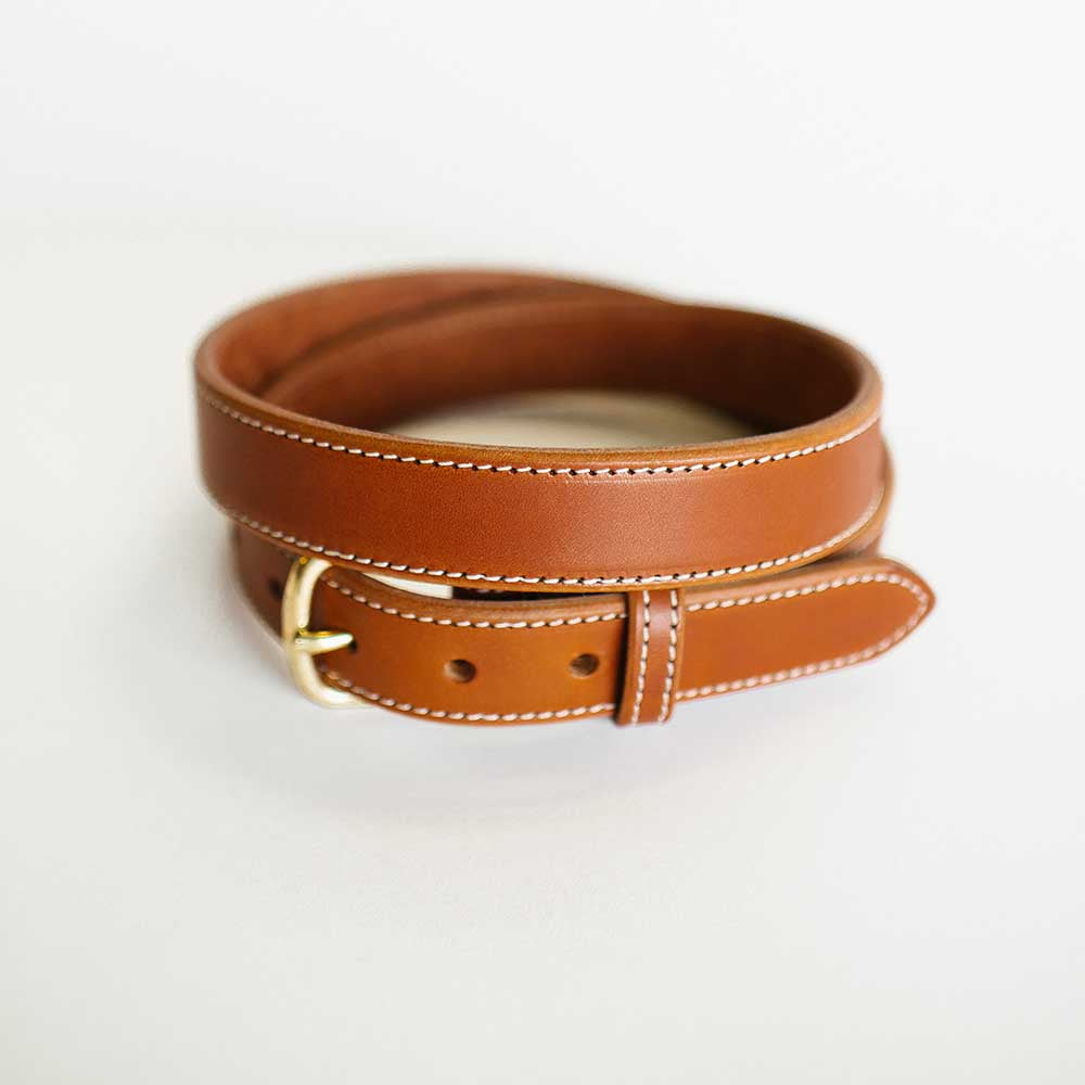 Traditional Stitched Antique Saddle Belt – Clayton & Crume