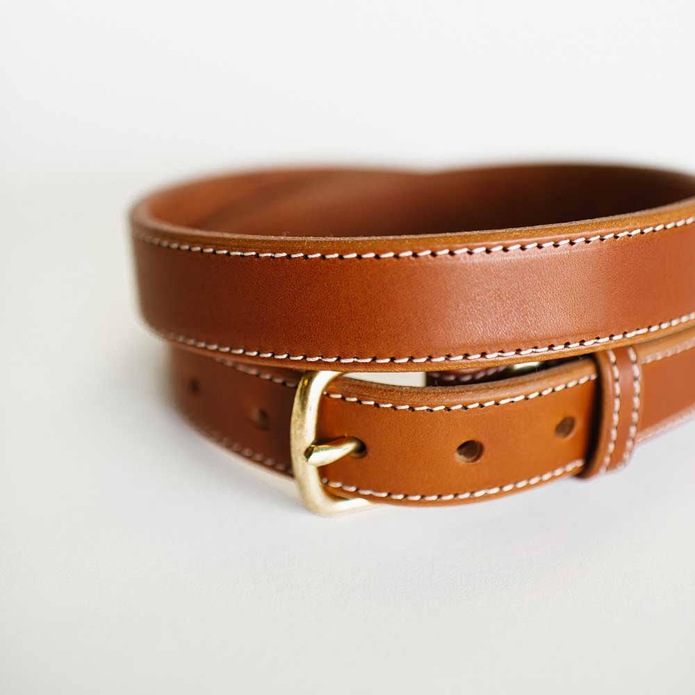 Traditional Stitched Antique Saddle Belt – Clayton & Crume