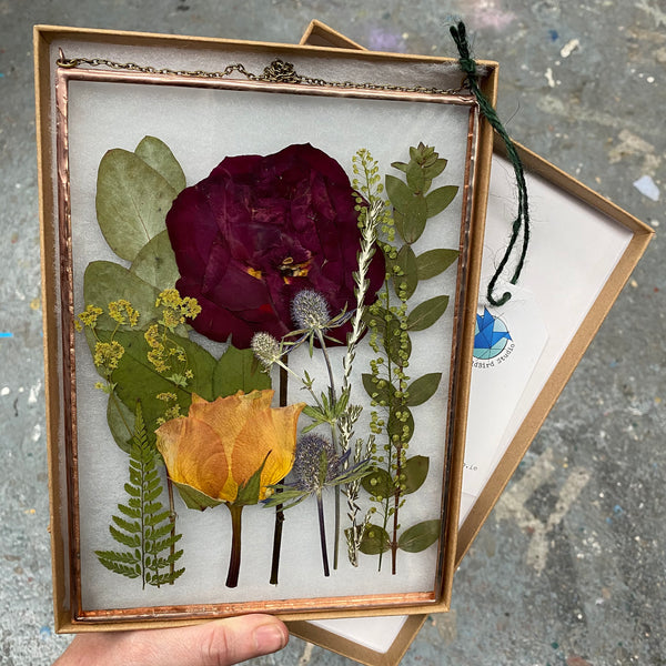 Wedding flowers in frame