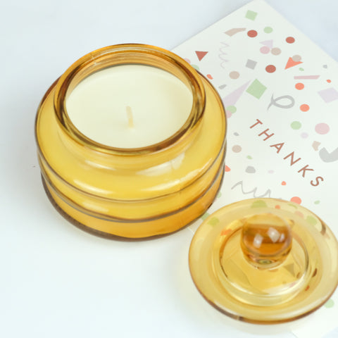 paddywax scented candle in glass jar