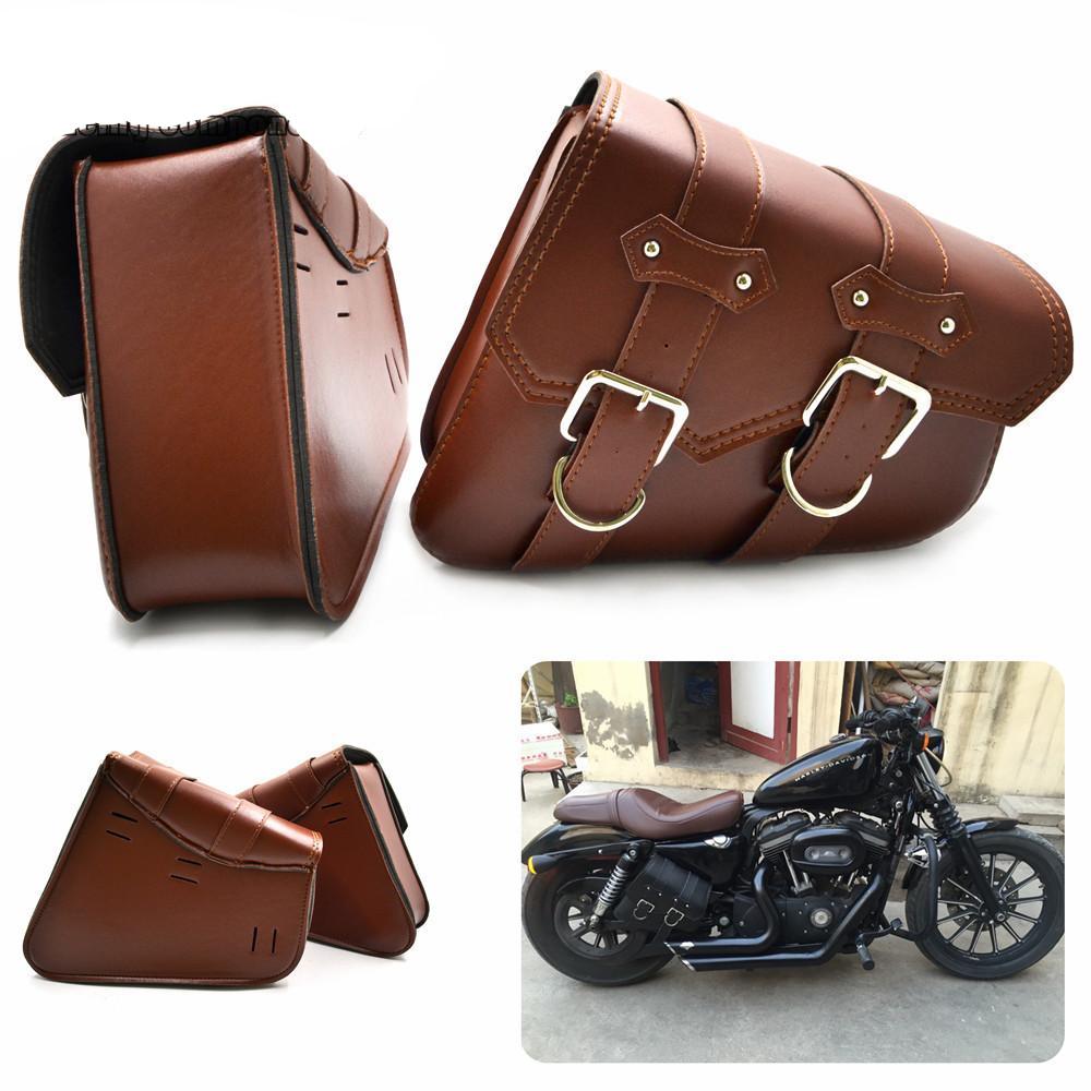 Pair Of Motorcycle Swing Arm Bags For Harley Sportster Xl883 Xl1200 More