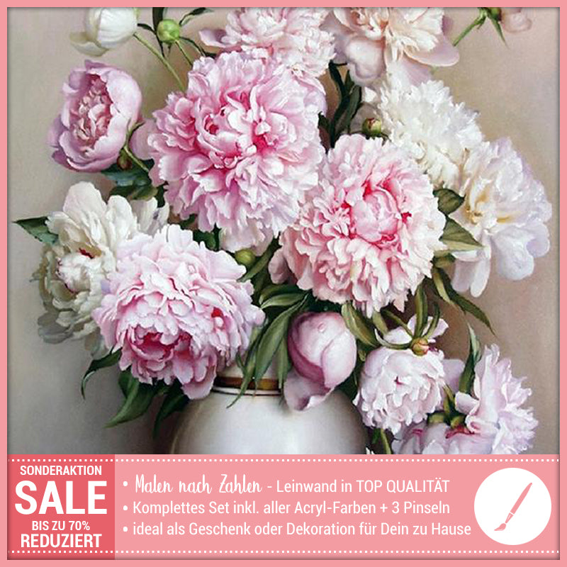 Malen Nach Zahlen Pinke Blumen In Vase Paintingqueen