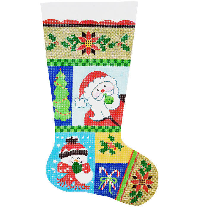 Rare Brackenbury Artwork Santa Claus and Toys Needlepoint Christmas  Stocking Kit