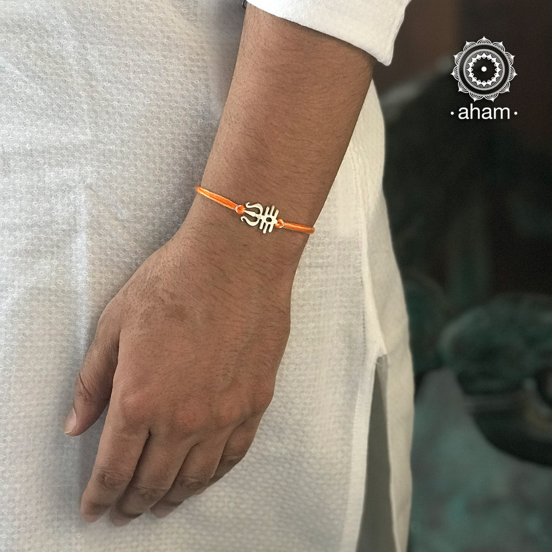 Trishul Silver Rakhi | Buy Silver Rakhi Online – aham jewellery ...