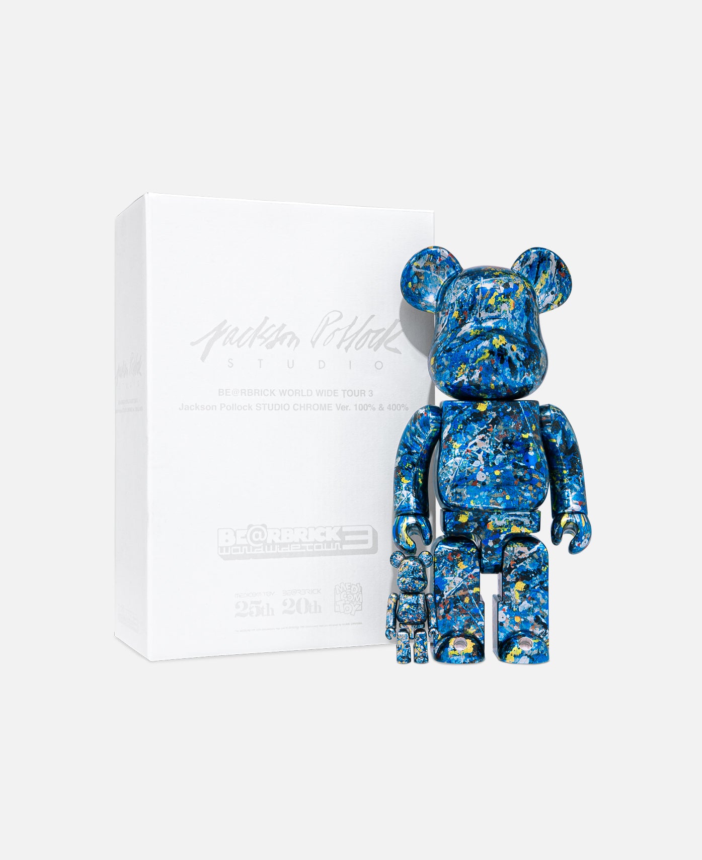 BE@RBRICK Jackson Pollock CHROME100％400％