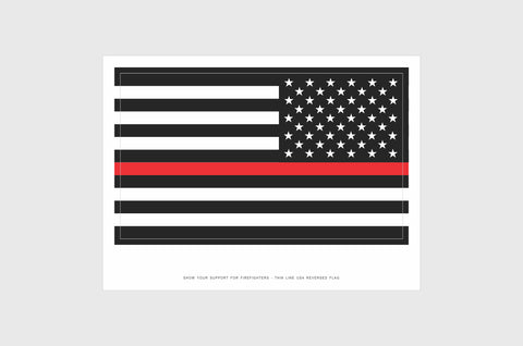 USA Red Line Reverse, Left And Right Side Flag Stickers, Weatherproof USA Flag Stickers