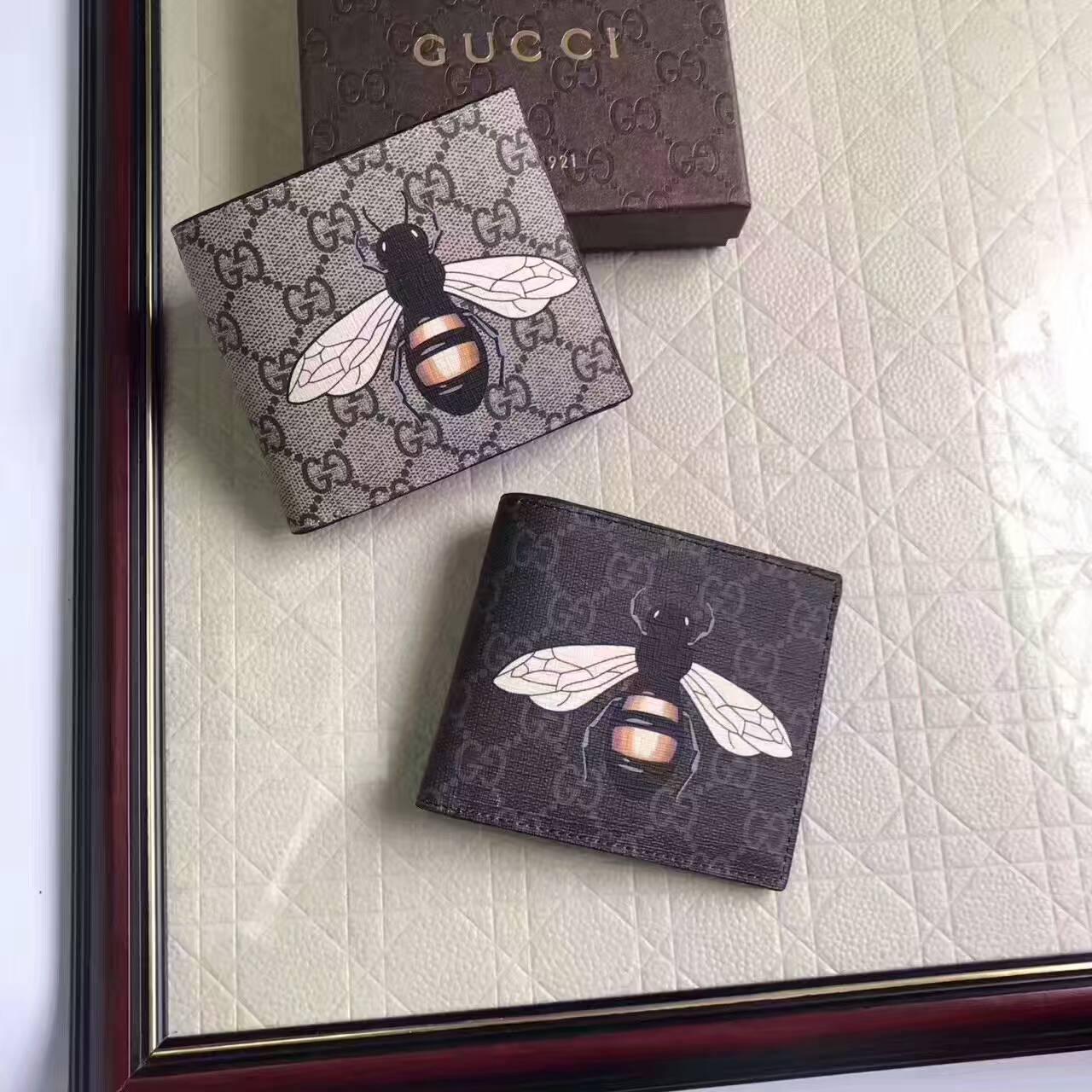 gucci black bee card holder