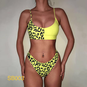 neon leopard print bikini