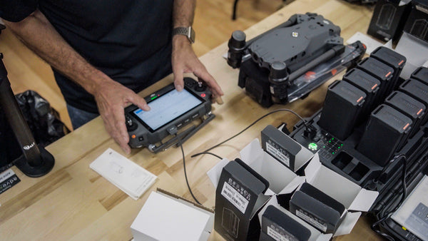 Advexure’s Director of Operations, Jim Colombo, updating firmware on a customer’s DJI M30T bundle as part of our pre-fulfillment tech check and airworthiness service.