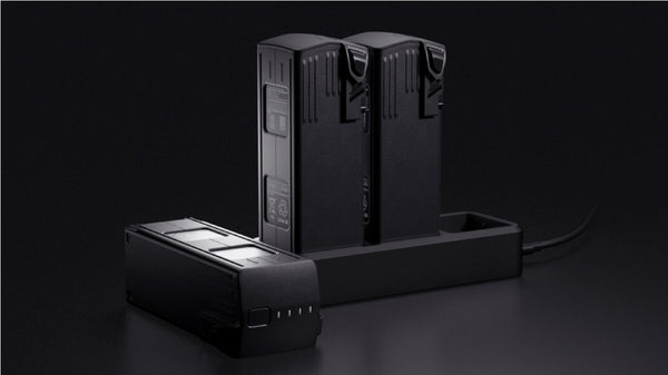 Mavic 3 Enterprise Batteries in a charging dock