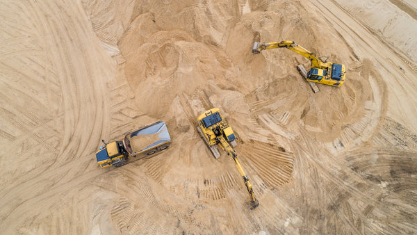 Drone LiDAR in Construction: Excavators leveling land for a development project
