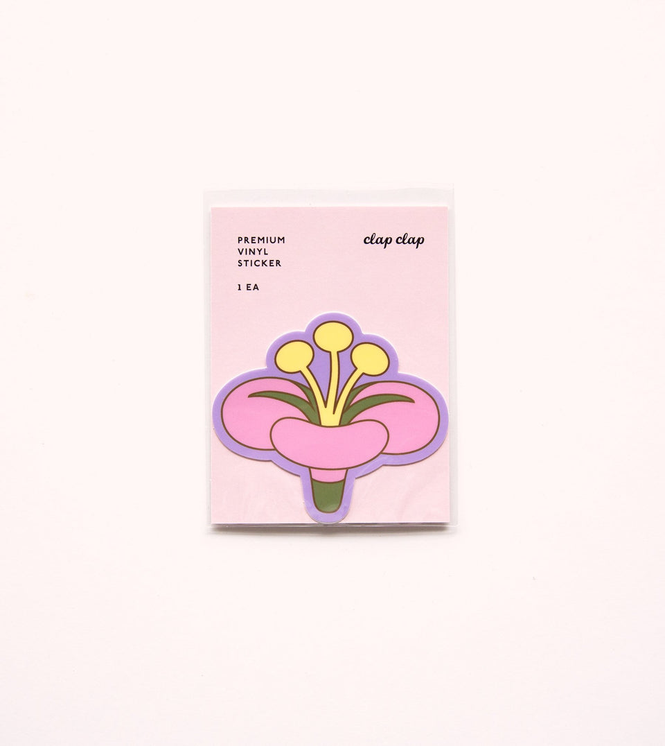 Waterproof Aesthetic Sticker - Pink Wildflower – Clap Clap