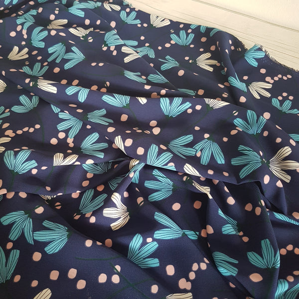 Wildflower - Blue - by Lisa Comfort – Fabric Magpie