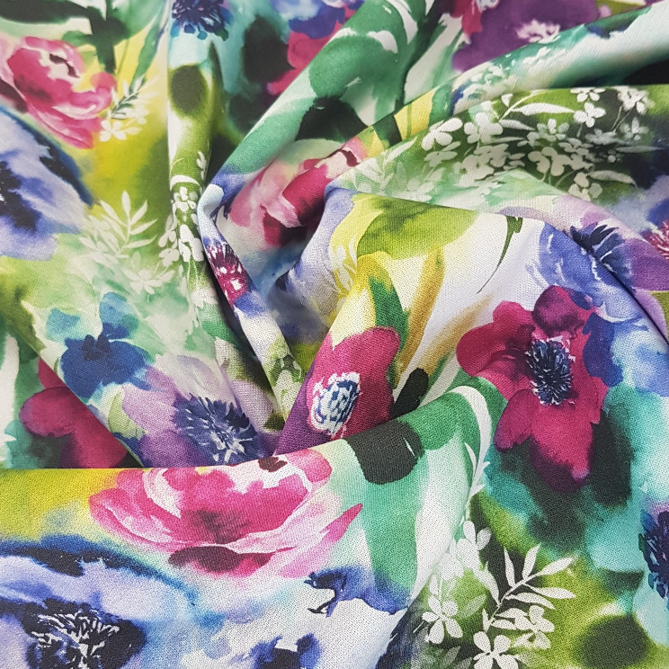 Watercolour Floral Cotton – Fabric Magpie