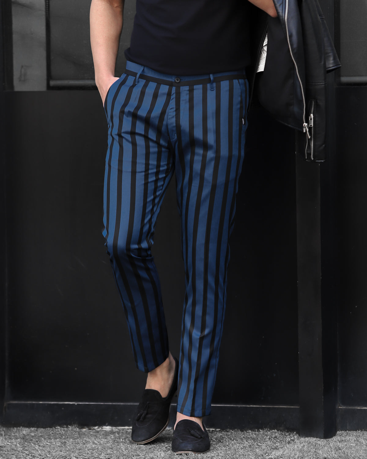 Striped have leisure trousers blog.mods.jp