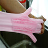 Image of Silicon Dish Washing Scrubbing Gloves