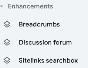 Enhancements: Breadcrumbs, Discussion forum, Sitelinks searchbox