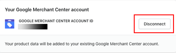 Navigating to google merchant center account and disconnecting