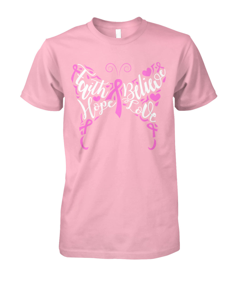 Faith Butterfly Shirts – Combat Breast Cancer